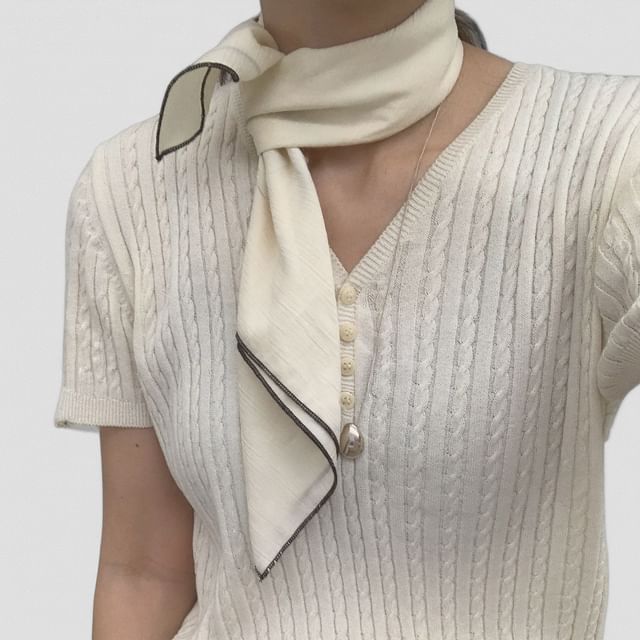 SeoulMall-Contrast Trim Scarf