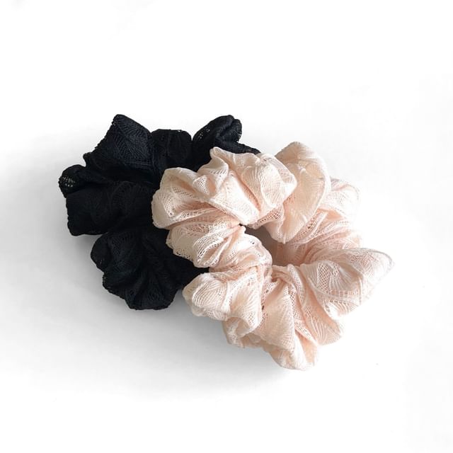 SeoulMall-Lace Plain Scrunchie