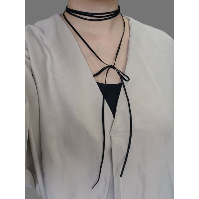 SeoulMall-Layered Tie-Front Necklace