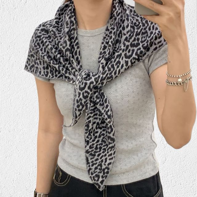 SeoulMall-Leopard Print Shawl