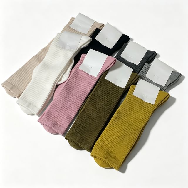 SeoulMall-Plain Long Socks