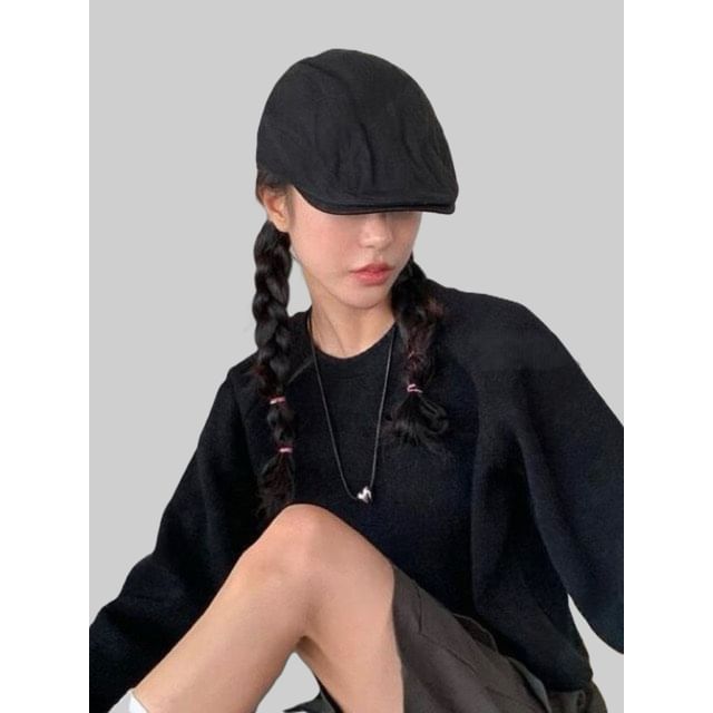 SeoulMall-Plain Newsboy Cap