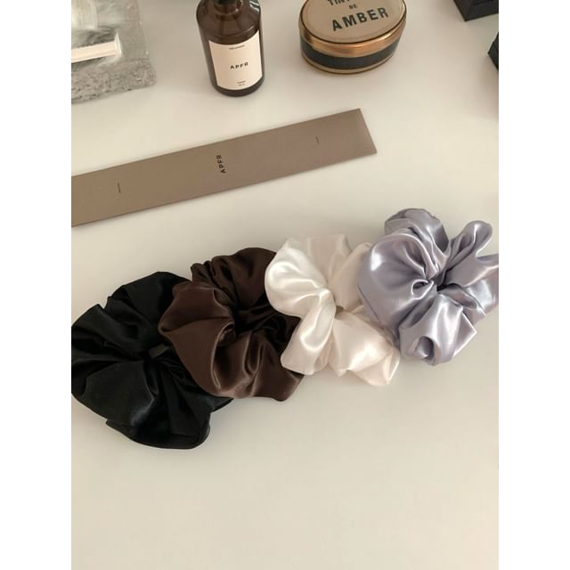 SeoulMall-Plain Satin Scrunchie