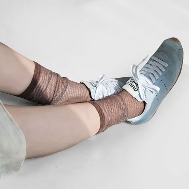 SeoulMall-Plain Sheer Socks