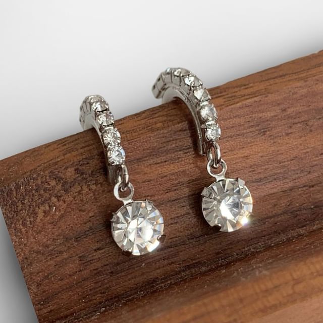 SeoulMall-Rhinestone Alloy Drop Earrings