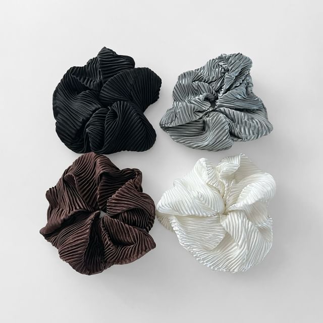 SeoulMall-Ribbed Plain Scrunchie