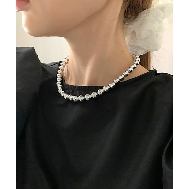 SeoulMall-Round Bead Necklace