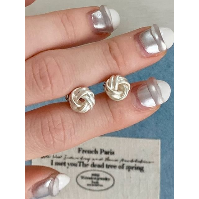 SeoulMall-Round Twist Earrings