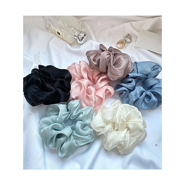 SeoulMall-Ruffled Chiffon Scrunchie