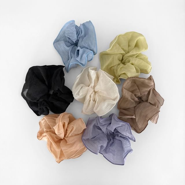SeoulMall-Sheer Textured Jumbo Scrunchie