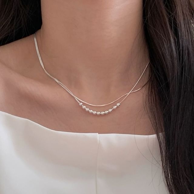 SeoulMall-Snakebone Beaded Necklace
