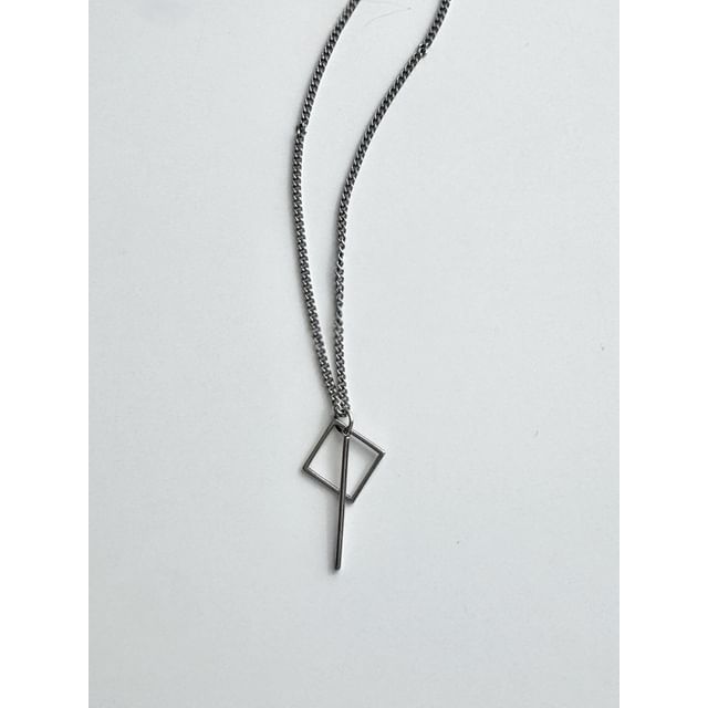 SeoulMall-Square Pendant Necklace