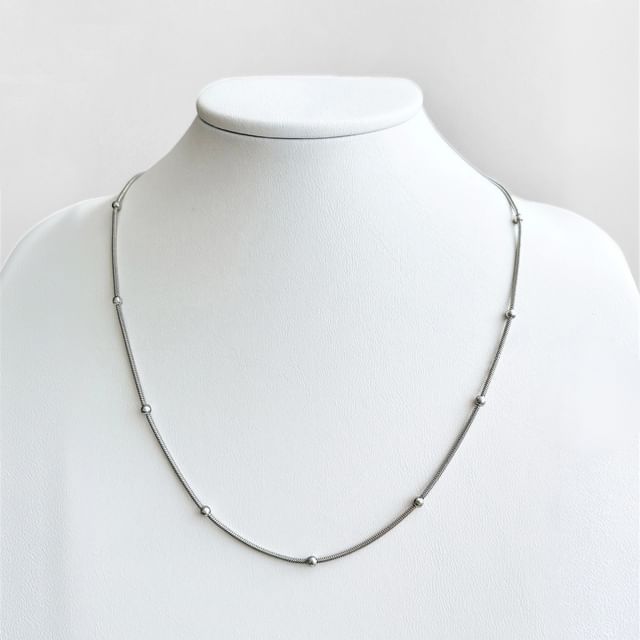 SeoulMall-Station Snake Chain Necklace