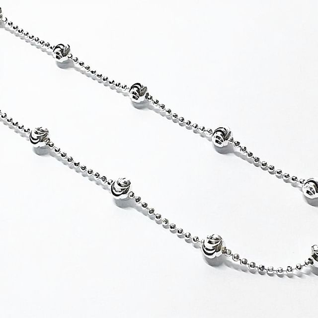 SeoulMall-Sterling Silver Bead Necklace