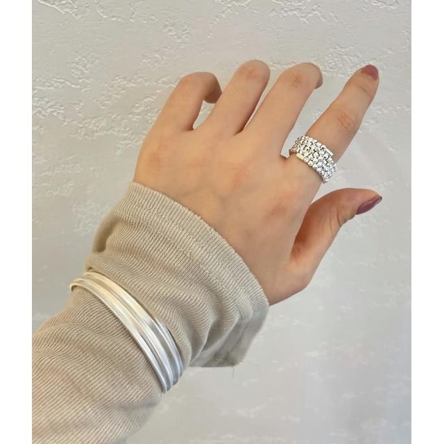 SeoulMall-Sterling Silver Beaded Ring