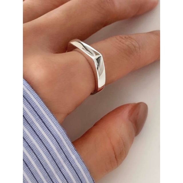 SeoulMall-Sterling Silver Square Open Ring