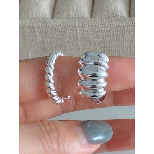 SeoulMall-Sterling Silver Twist Open Ring