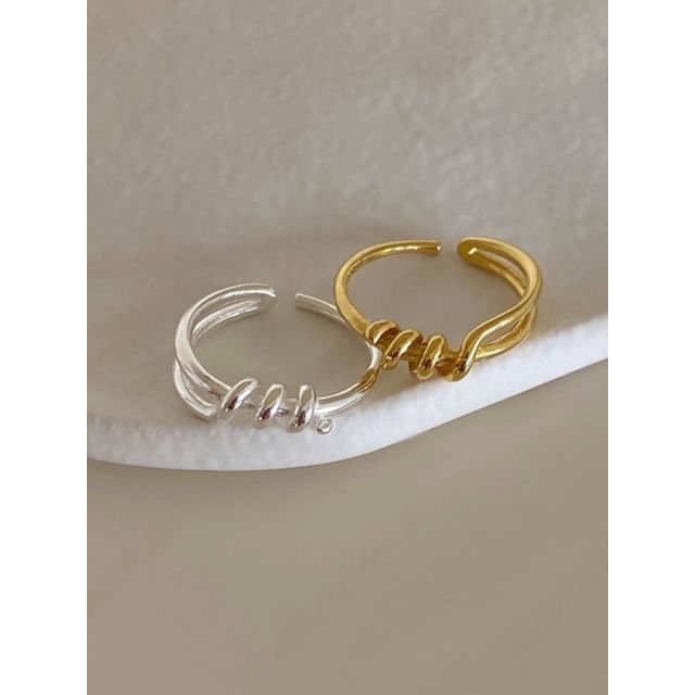 SeoulMall-Sterling Silver Twist Open Ring
