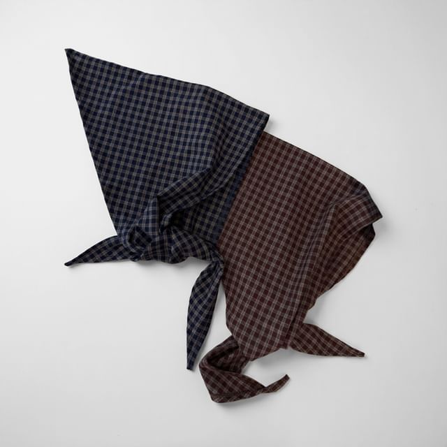 SeoulMall-Tartan Plaid Headscarf