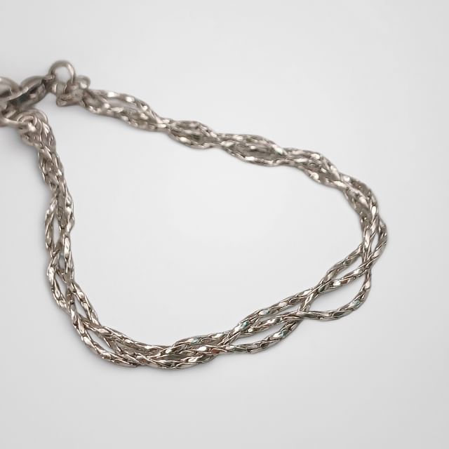 SeoulMall-Twisted Silver Bracelet