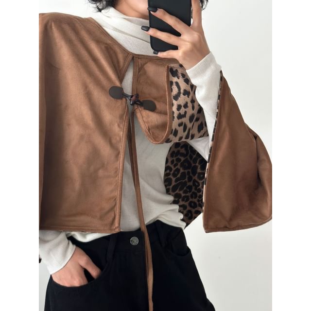 SeoulPop-Leopard Two-Way Cloak Cape