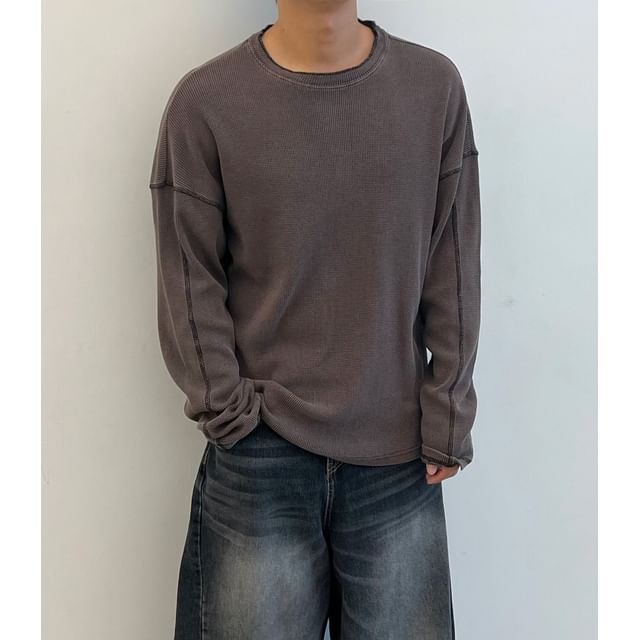 SeoulPop-Long Sleeve Waffle Tee