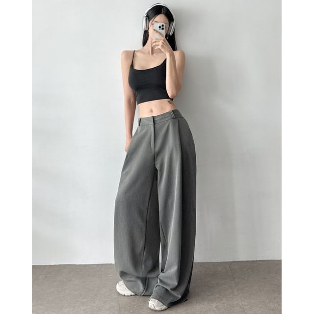 SeoulPop-Plain Straight Leg Pants