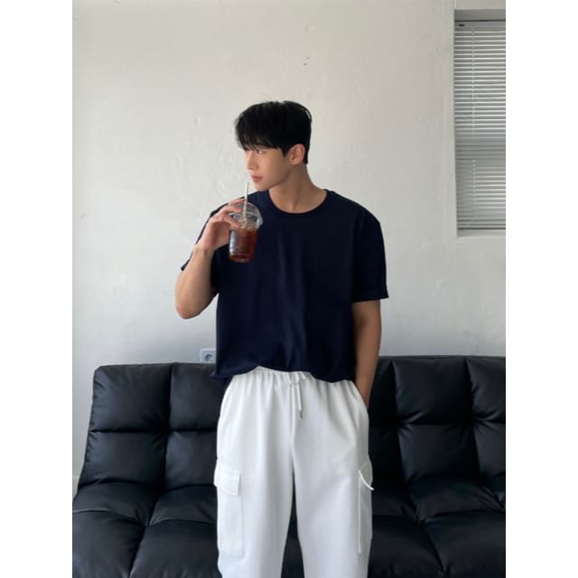 SeoulPop-Short-Sleeve Plain Tee
