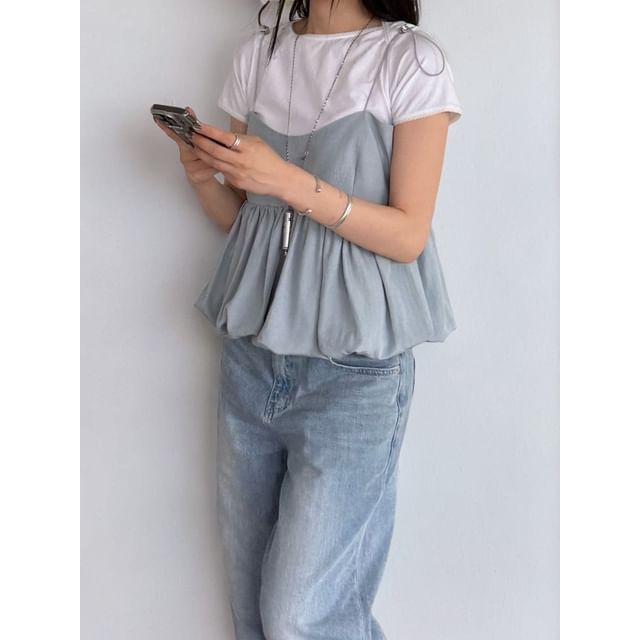 SeoulPop-Spaghetti Strap Plain Top