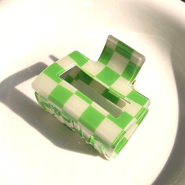 Sesori-Acrylic Checkerboard Pattern Hair Claw