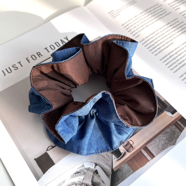 Sesori-Denim Two Tone Scrunchie