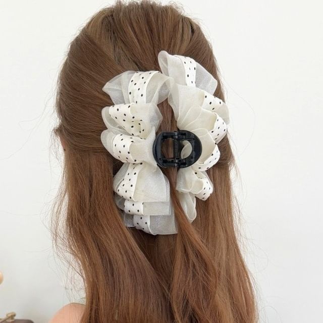 Sesori-Dotted Panel Mesh Hair Claw