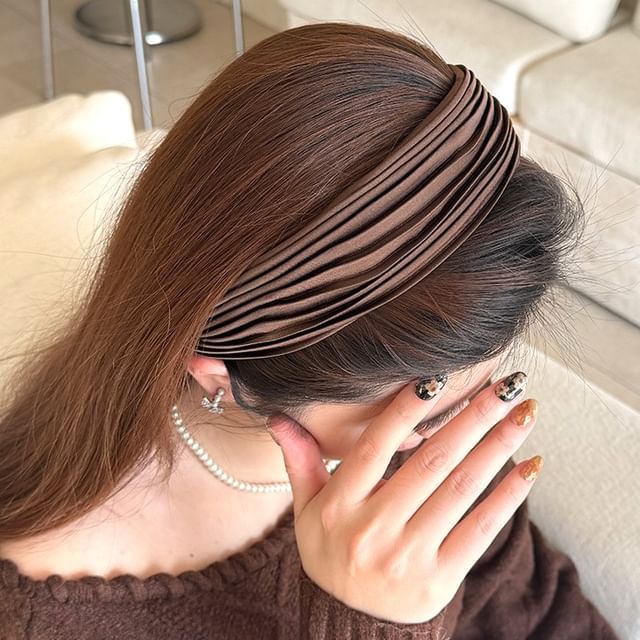Sesori-Plain Shirred Fabric Headband