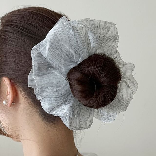 Sesori-Sheer Glitter Organza Scrunchie