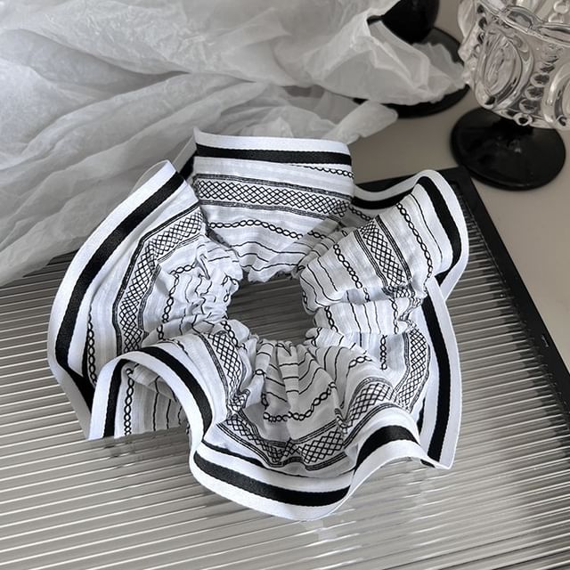Sesori-Striped Fabric Scrunchie