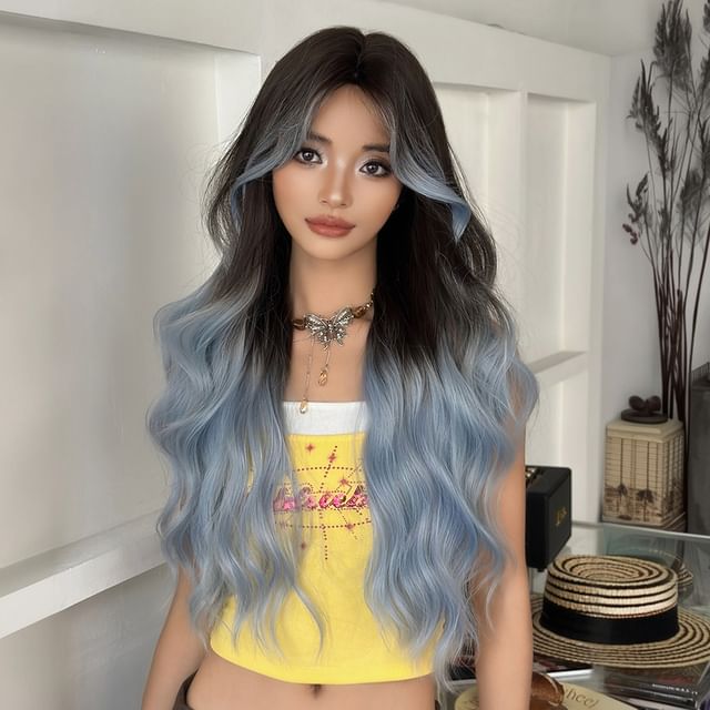 SEVENQ-Gradient Long Full Wig - Curly