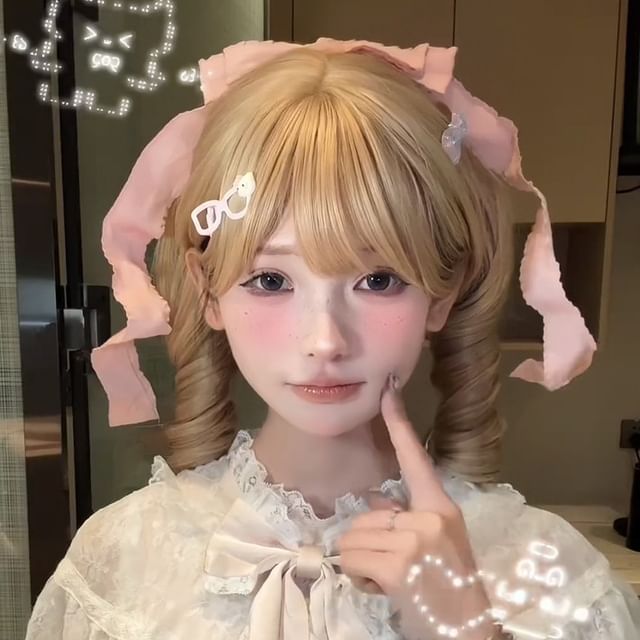 SEVENQ-Long Full Wig - Curly Pigtail