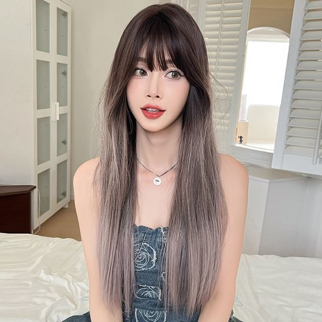SEVENQ-Long Full Wig - Straight Gradient