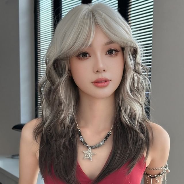 SEVENQ-Long Full Wig - Wavy Highlight