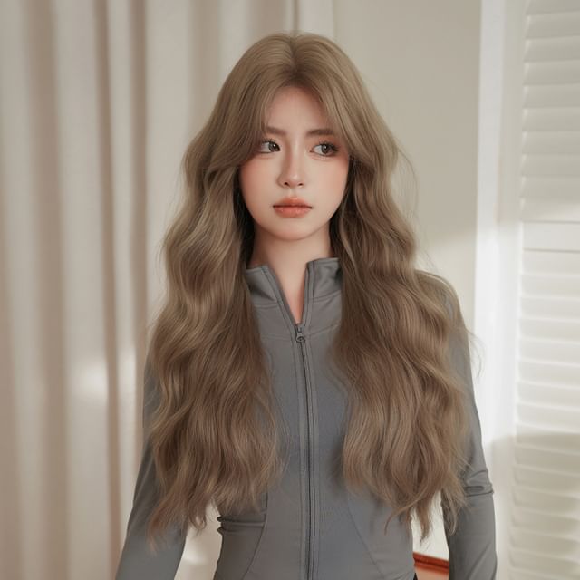 SEVENQ-Long Full Wig - Wavy with Care Tool Kit