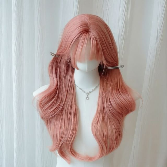 SEVENQ-Set Long Full Wig - Curly Hair Net