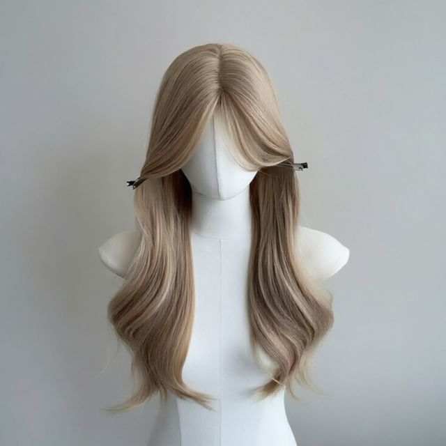 SEVENQ-Set Long Full Wig - Curly Hair Net