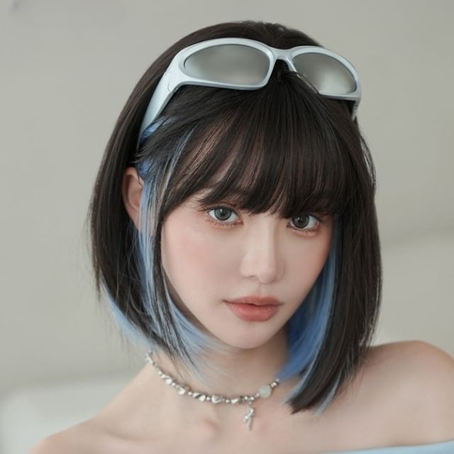 SEVENQ-Short Full Wig - Bob Highlight