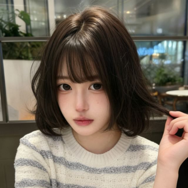 SEVENQ-Short Full Wig - Wavy Bob