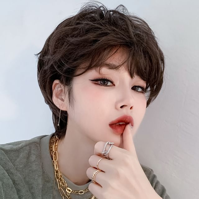 SEVENQ-Short Full Wig - Wavy