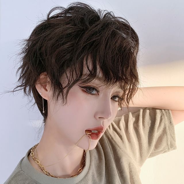SEVENQ-Short Full Wig - Wavy
