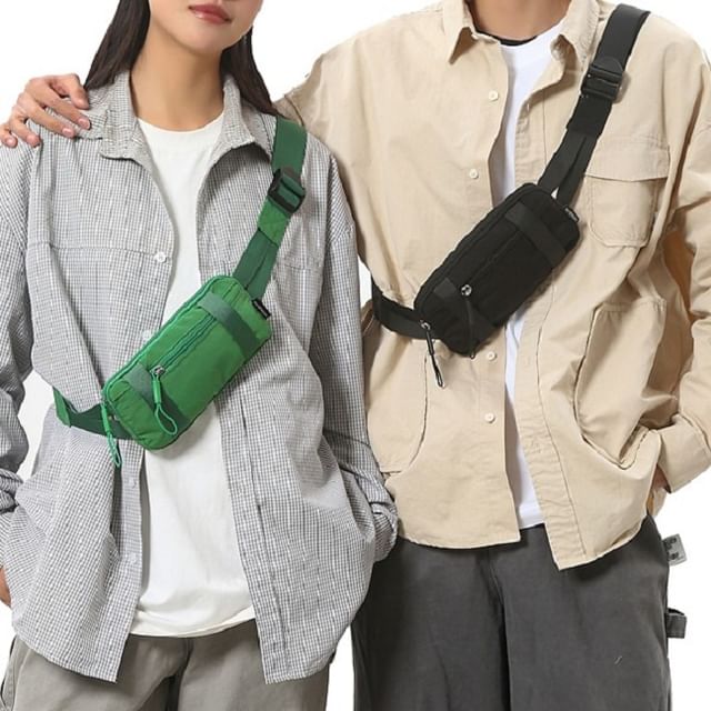 SEVENZ STUDIO-Plain Nylon Belt Bag