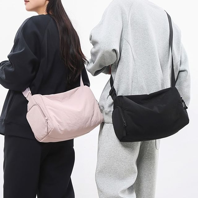 SEVENZ STUDIO-Plain Nylon Crossbody Bag