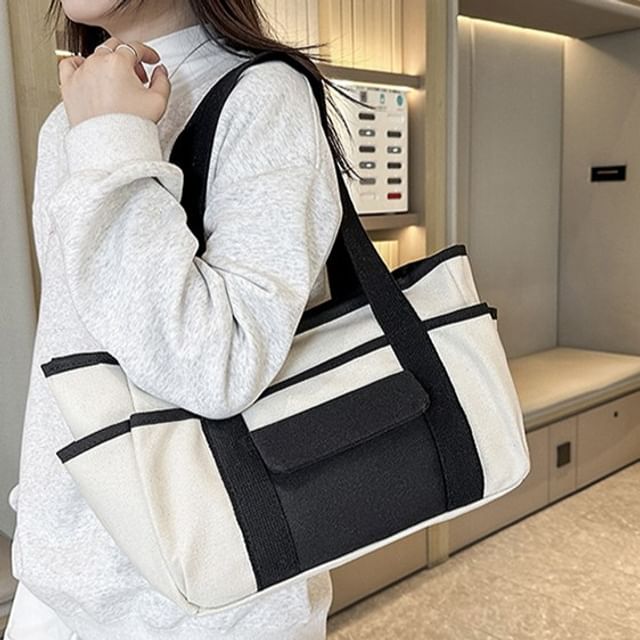 SEVENZ STUDIO-Two Tone Canvas Tote Bag