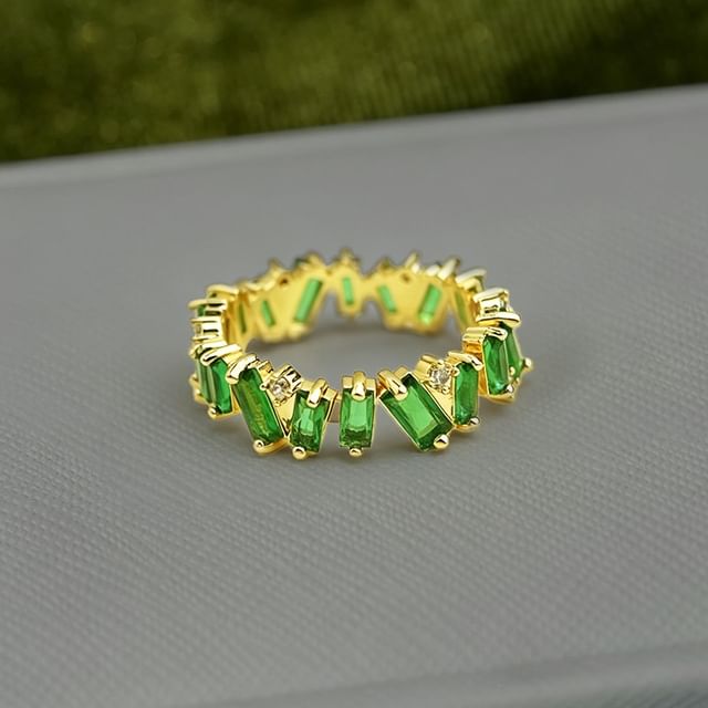 Sharkkira-Baguette Cut Rhinestone Ring